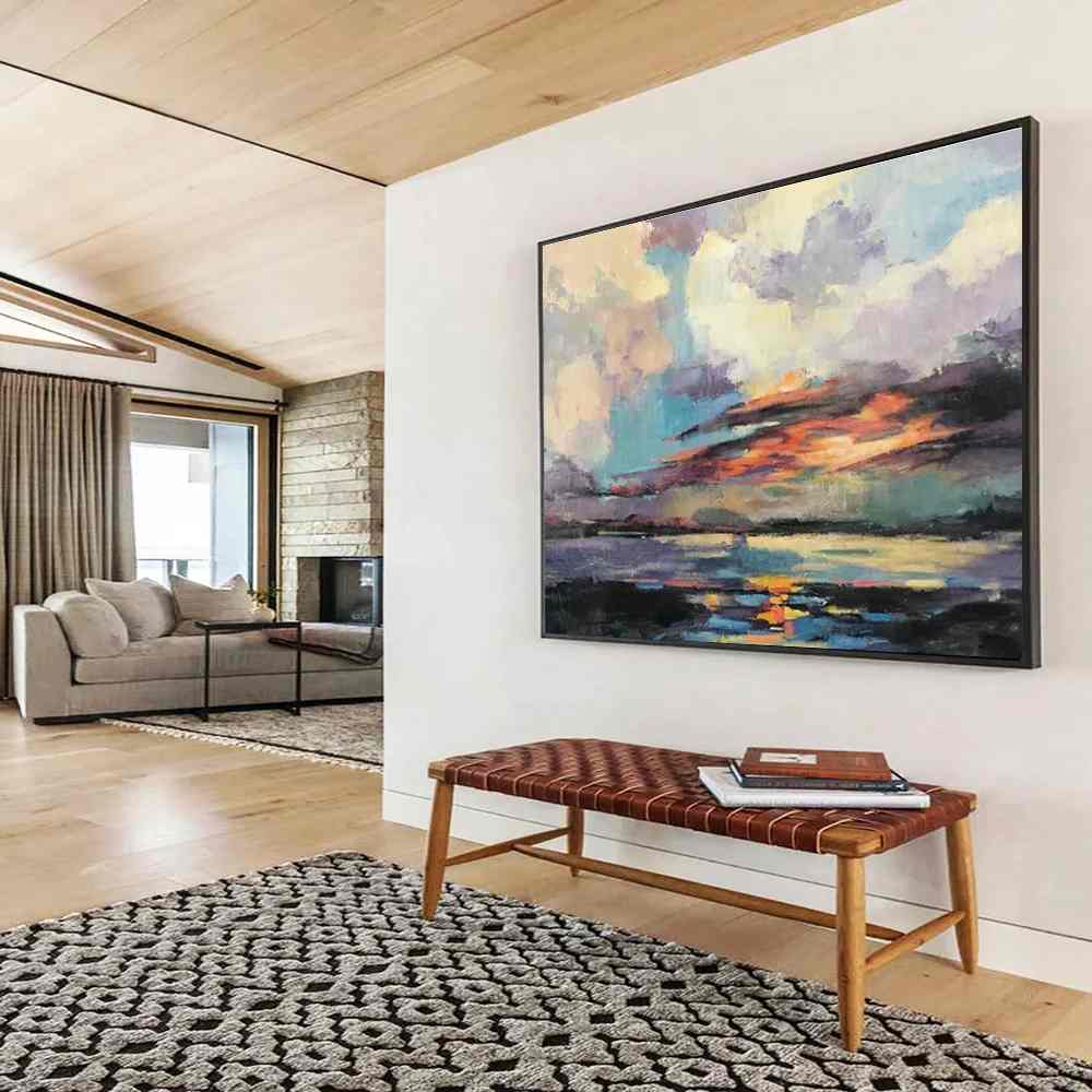Room Hand-painted Living Veranda Beach Abstract Artwork WBCX2